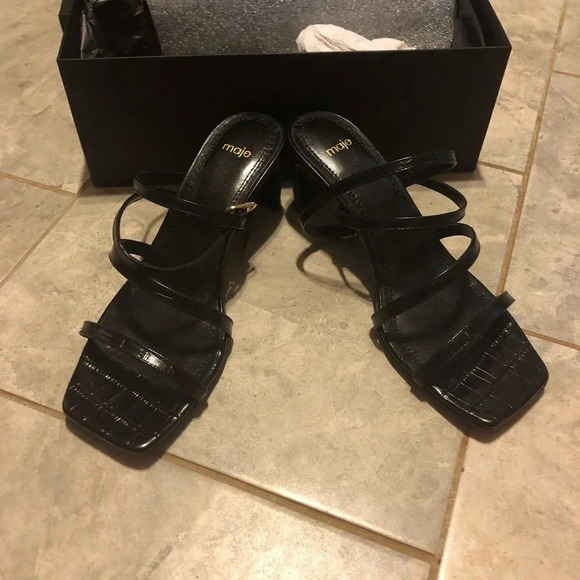 Maje Farrie Croc-Effect leather sandals Size 7 - Picture 8 of 15